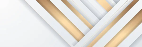 Αφηρημένες Χρυσές Γραμμές Λευκό Φόντο Banner — Διανυσματικό Αρχείο