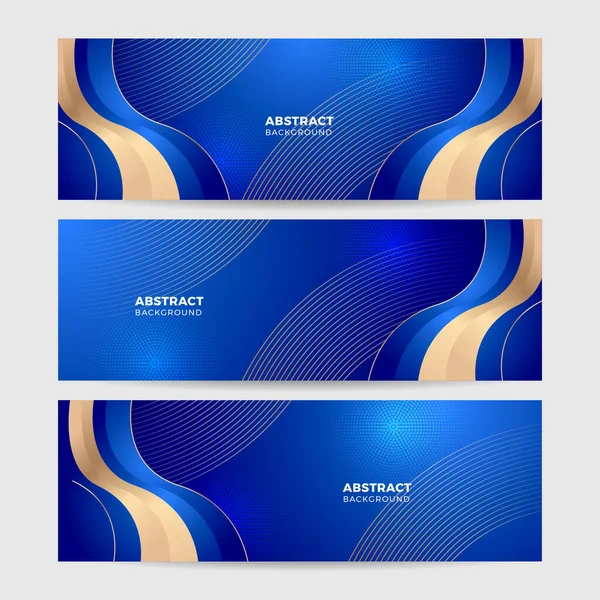 Modèle Abstrait Bas Polygonale Ligne Dorée Luxe Avec Fond Bleu — Image vectorielle