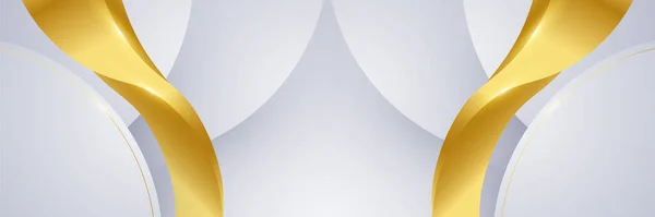 Astratto Oro Bianco Filo Sfondo Banner Con Effetto Bagliore — Vettoriale Stock