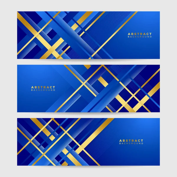 Modèle Abstrait Bannière Arrière Plan Premium Luxe Bleu Foncé Avec — Image vectorielle