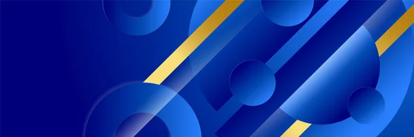 Сучасний Абстрактний Банерний Фон Синьої Золотої Лінії — стоковий вектор