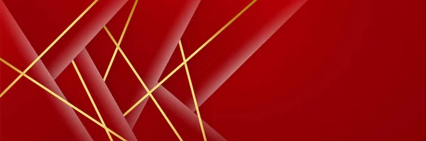 Elegante Rode Kastanjebruine Gouden Banner Met Overlappende Laag Maatpak Voor — Stockvector