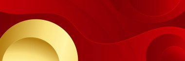 Kırmızı ve altın pankart tasarımı