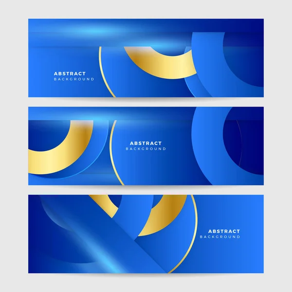 Moderno Fundo Abstrato Azul Dourado Modelo Fundo Padrão Banner Design — Vetor de Stock