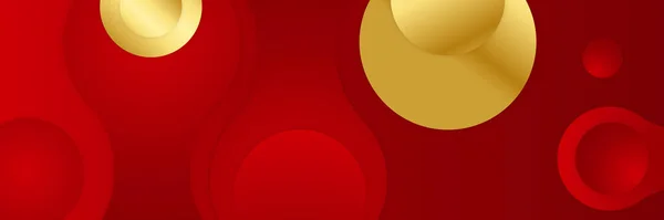 Abstraktes Banner Mit Rotem Hintergrund Und Goldenen Lichtstrahlen — Stockvektor