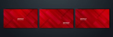 Modern koyu kırmızı geometrik şekiller kurumsal soyut teknoloji arka planını şekillendirir. Vektör soyut grafik tasarım sancak deseni sunum arkaplan şablonu.