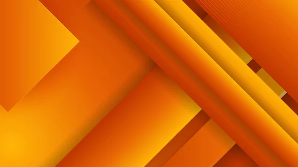 オレンジ色の抽象幾何学的背景と多角形の波線 — ストックベクタ