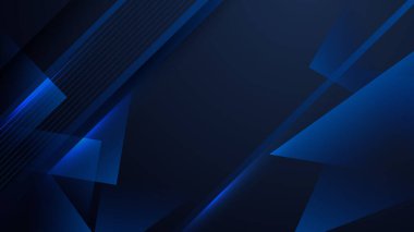 Vektör mavi ve siyah renkli soyut, bilim, fütürist, enerji teknolojisi konsepti. Işık ışınlarının dijital görüntüsü, ışık, hız ve hareket bulanıklığı olan çizgiler.