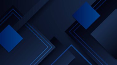 Minimum geometrik mavi ve siyah renkli ışık teknolojisi arkaplan soyut tasarımı. Vektör illüstrasyonu soyut grafik tasarım sancak modeli sunum arkaplan şablonu.