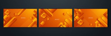 turuncu sarı geometrik şekiller soyut modern teknoloji arka plan tasarımı. Vektör soyut grafik sunum tasarım sancak şablonu arka plan şablonu.