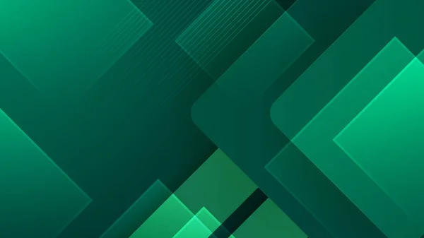 Grüne Abstrakte Hintergrund Mit Eleganten Geometrischen Formen Dekorationselemente — Stockvektor