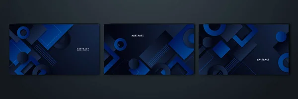 Abstrait Fond Bleu Noir Coloré Modèle Web Vectoriel Abstrait Présentation — Image vectorielle