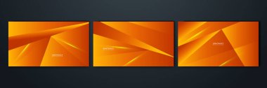 Soyut turuncu geometrik şekiller geometrik ışık üçgeni şekli ile fütüristik konsept sunum arka planı