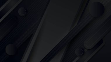 Sunum tasarımı için basit temiz tasarım konseptine sahip soyut siyah arkaplan, oyun flaması