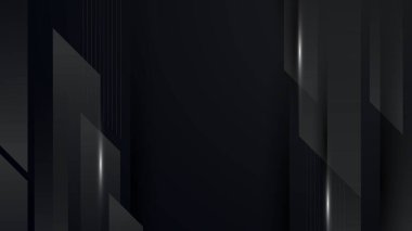 Sunum tasarımı için basit temiz tasarım konseptine sahip soyut siyah arkaplan, oyun flaması