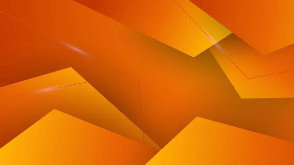 アブストラクトオレンジイエロー幾何学形幾何学光三角形形状と未来的概念提示背景 — ストックベクタ