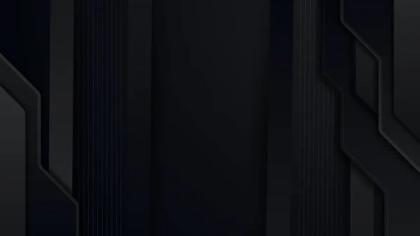 プレゼンテーションデザインのためのシンプルなクリーンデザインのコンセプトを持つ抽象的な黒の背景 ゲームバナー — ストックベクタ