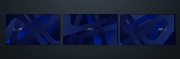 Modern Dark Blue Wave Corporate Abstract Technology Background Modèle Web — Image vectorielle