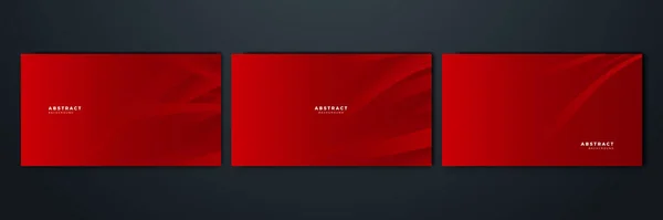 光沢のある要素抽象的なデザインの背景とダイナミック形状の美しい赤のセット — ストックベクタ