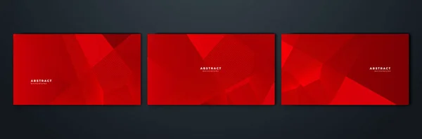 Sada Dynamický Tvar Krásná Červená Lesklým Prvkem Abstraktní Design Pozadí — Stockový vektor