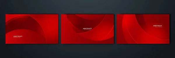 Uppsättning Dynamisk Form Vacker Röd Med Glänsande Element Abstrakt Design — Stock vektor