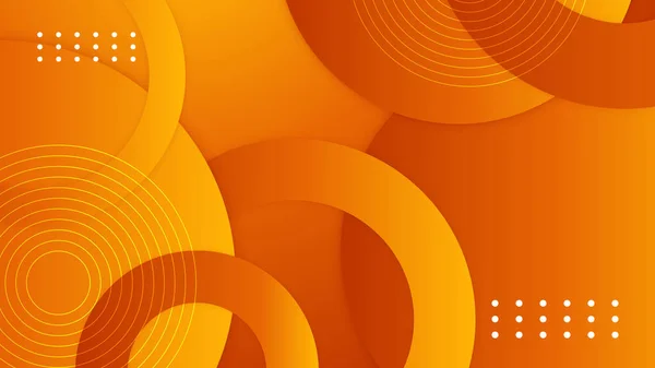 Абстрактные Трехмерные Линии Волн Круга Геометрические Формы Слой Оранжевый Фон — стоковый вектор