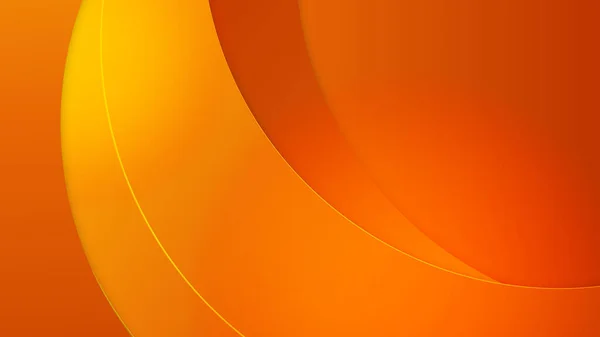 Abstrakte Kreis Wellenlinie Geometrische Formen Schicht Orange Hintergrund — Stockvektor