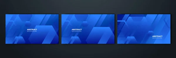 現代の青の幾何学的図形抽象的な現代技術の背景デザイン ベクトル抽象グラフィックプレゼンテーションデザインバナーパターン背景Webテンプレート — ストックベクタ