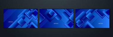 Modern mavi geometrik şekiller kurumsal soyut teknoloji arka planı. Vektör soyut grafik tasarım sancak deseni sunum arkaplan şablonu.