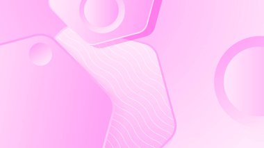 Temiz, zarif geometrik şekillere sahip soyut pembe arkaplan desen dekorasyon unsurları