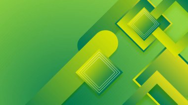 Sunum tasarımı için basit geometrik şekillere sahip soyut yeşil arkaplan