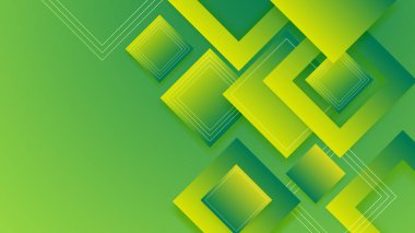 Sunum tasarımı için basit geometrik şekillere sahip soyut yeşil arkaplan