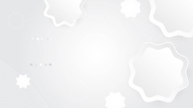 Beyaz soyut arkaplan vektörü, daire çizgisi soyut arkaplanı sunum için