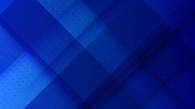 Tasarım broşürü, web sitesi ve broşürü için soyut mavi geometrik şekiller vektör teknolojisi arka planı. Poster, sertifika, sunum, iniş sayfası için geometrik mavi geometrik şekiller
