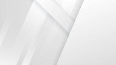 Tasarım broşürü, web sitesi ve broşür için soyut beyaz monokrom vektör arkaplanı. Sertifika, sunum, iniş sayfası için Geometrik beyaz duvar kağıdı
