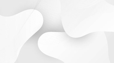 Beyaz soyut arkaplan afişi. Beyaz mimari fütüristik arkaplan ile gri çizgi Minimum konsept vektör illüstrasyon ince tasarım.