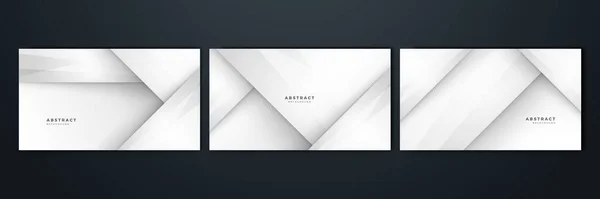 Abstrait Gris Tech Géométrique Entreprise Fond Blanc — Image vectorielle