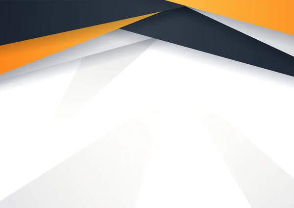 Astratto Arancione Nero Dinamico Forme Geometriche Bordo Sfondo Bianco Vettore — Vettoriale Stock