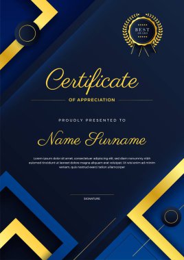 Altın rozetli ve sınırlı başarı şablonunun yeşil ve altın sertifikası. Ödül, iş ve eğitim rozetleriyle diploma belgesi sınır şablonu belirlendi