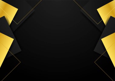 Modern soyut siyah altın arka plan. Vektör soyut grafik tasarım sancak deseni sunum arkaplan şablonu.