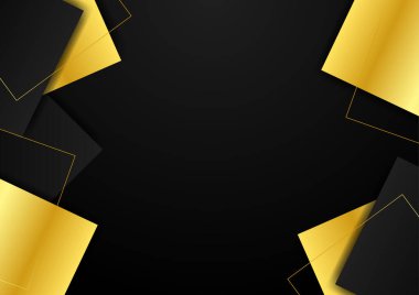 Modern soyut siyah altın arka plan. Vektör soyut grafik tasarım sancak deseni sunum arkaplan şablonu.