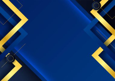Modern soyut mavi altın arka plan. Vektör soyut grafik tasarım sancak deseni sunum arkaplan şablonu.