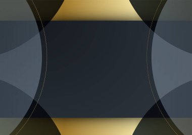 Geometrik panelli soyut siyah altın arkaplan