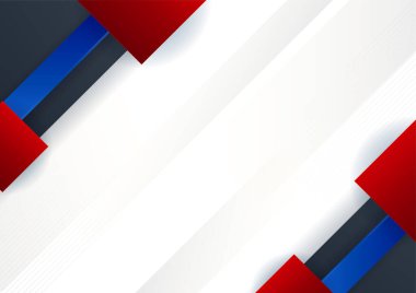 Beyaz arkaplanda soyut mavi siyah geometrik şekiller