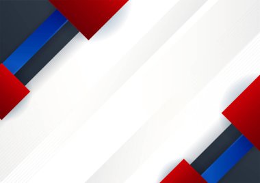 Beyaz arkaplanda soyut mavi siyah geometrik şekiller