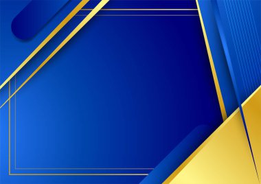 kurumsal stil geometrik mavi ve altın renkli soyut tasarım arkaplanı