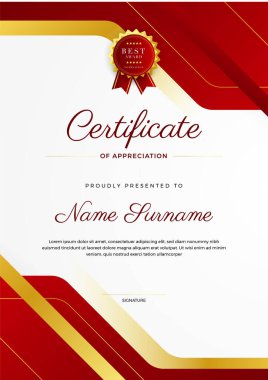 Gradyan stil geometrik renkli soyut sertifika tasarım şablonu