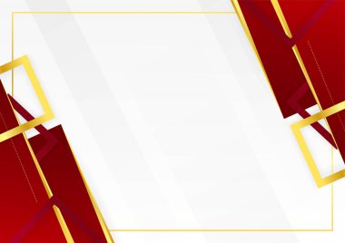 kurumsal stil geometrik kırmızı ve altın renkli soyut tasarım arkaplanı