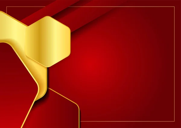 Корпоративный Стиль Геометрический Красный Золотой Красочный Абстрактный Дизайн Фона Презентации — стоковый вектор