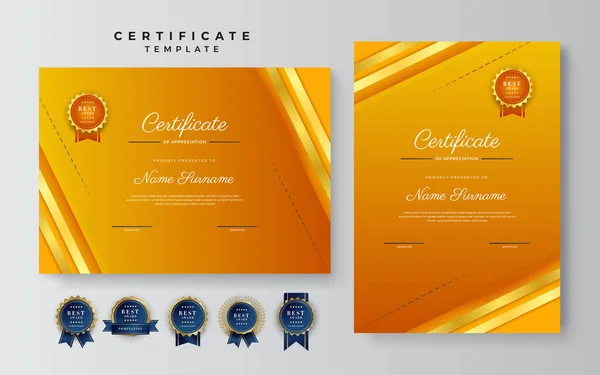 Plantilla Certificado Moderna Con Concepto Diseño Limpio Elegante Puede Utilizar — Vector de stock